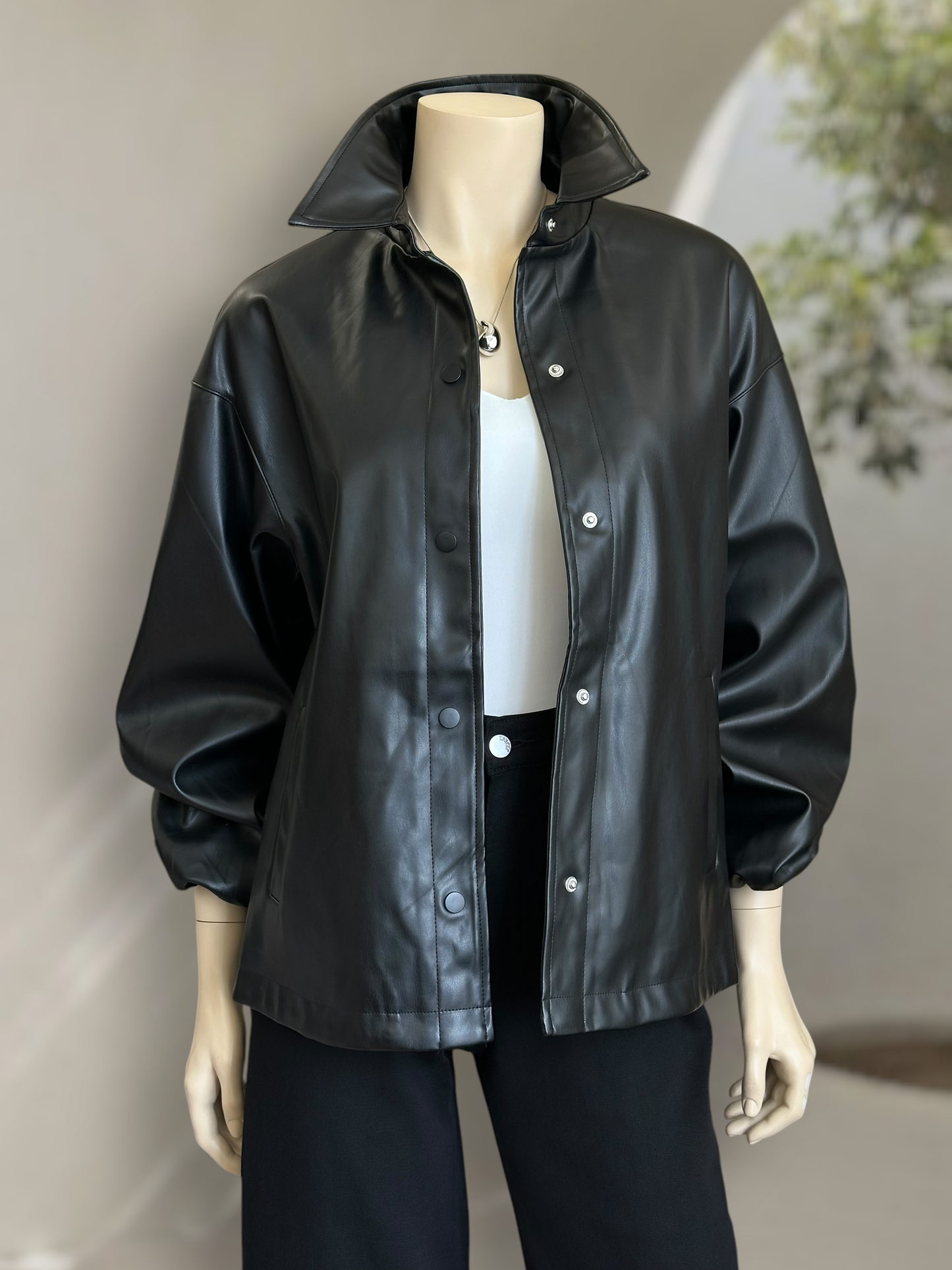 Chaqueta Venezia Leather Touch Negro
