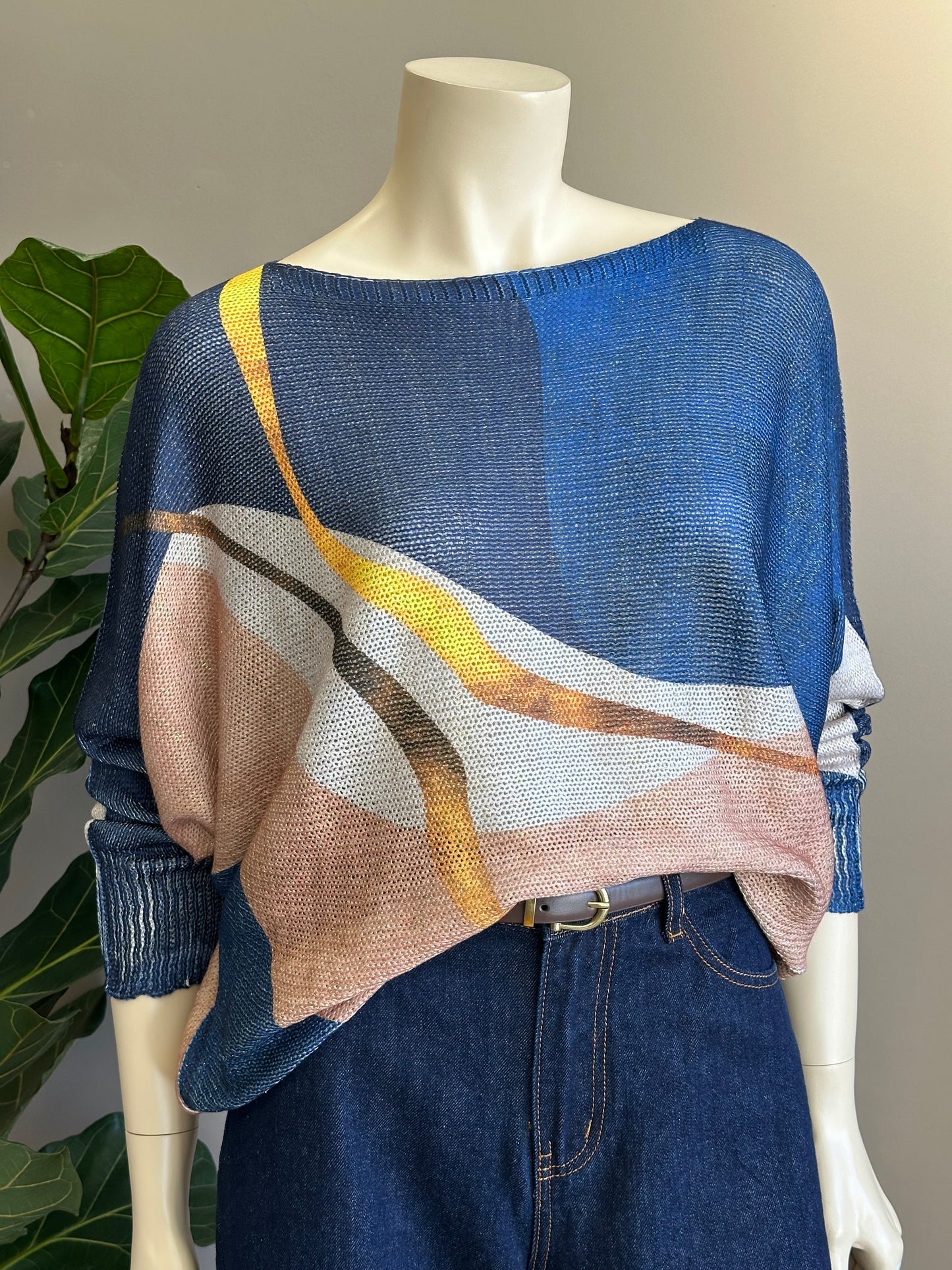 Sweater Italiano Lurex Azul