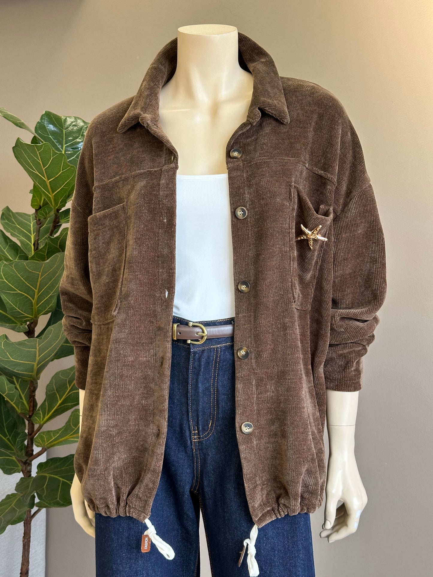 Chaqueta Cotelé Italiana Oversize Café