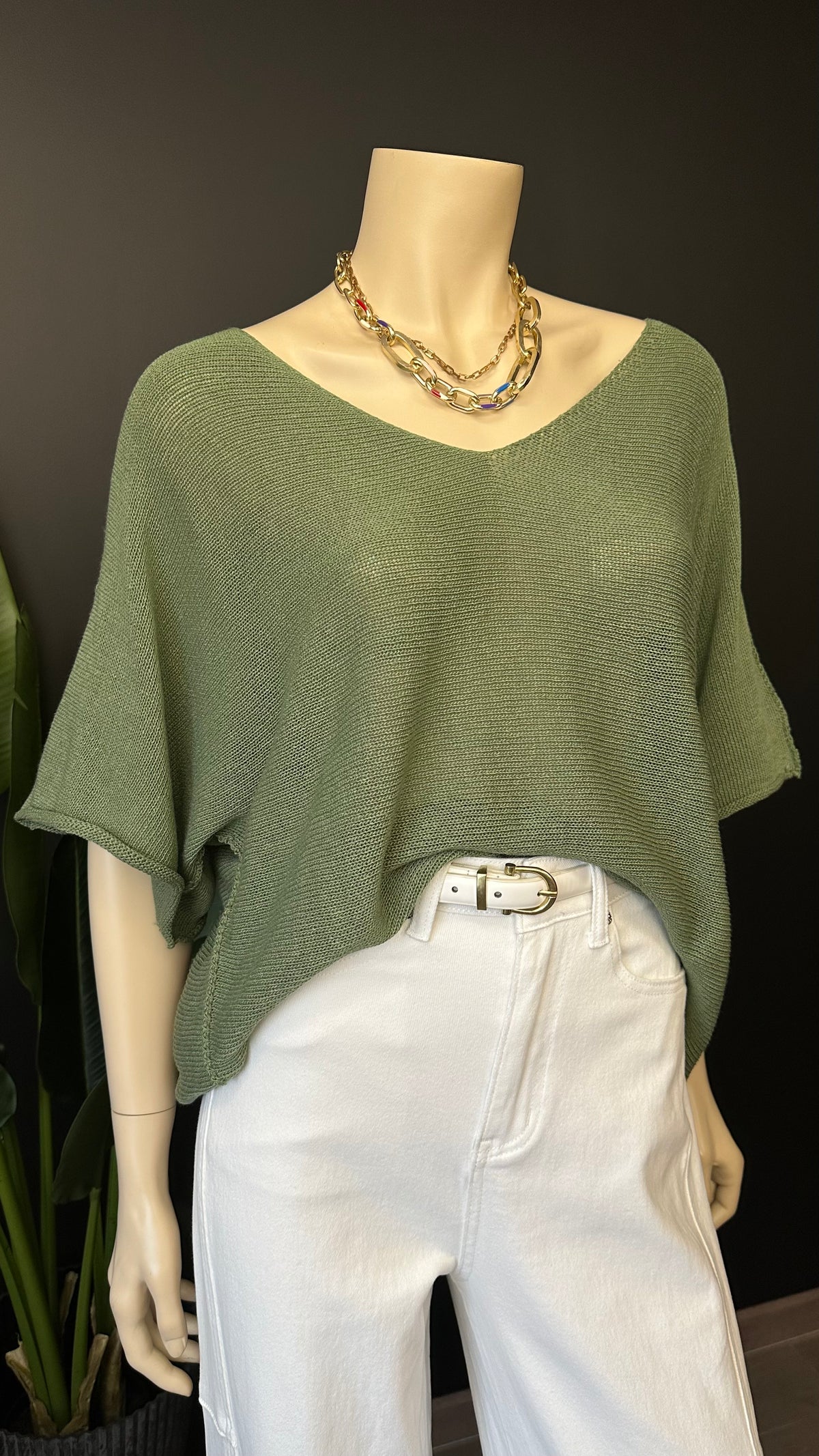Tejido Hilo Italiano Oversize Verde