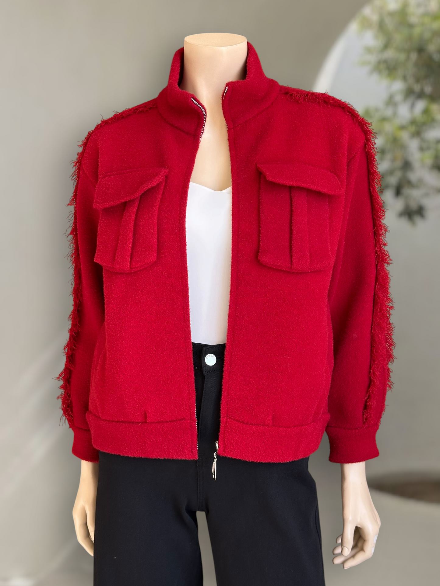 Chaqueta Milano Fringe Rojo