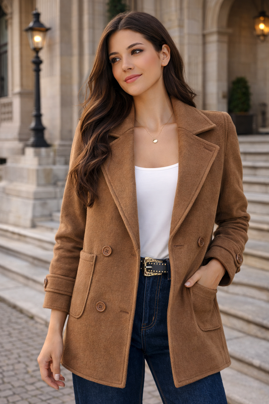 Blazer Cachemira 100% Lana Tostado