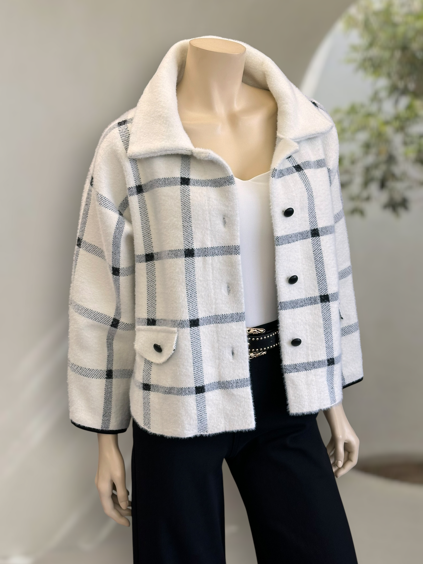 Chaqueta Escocesa Soft Marfil