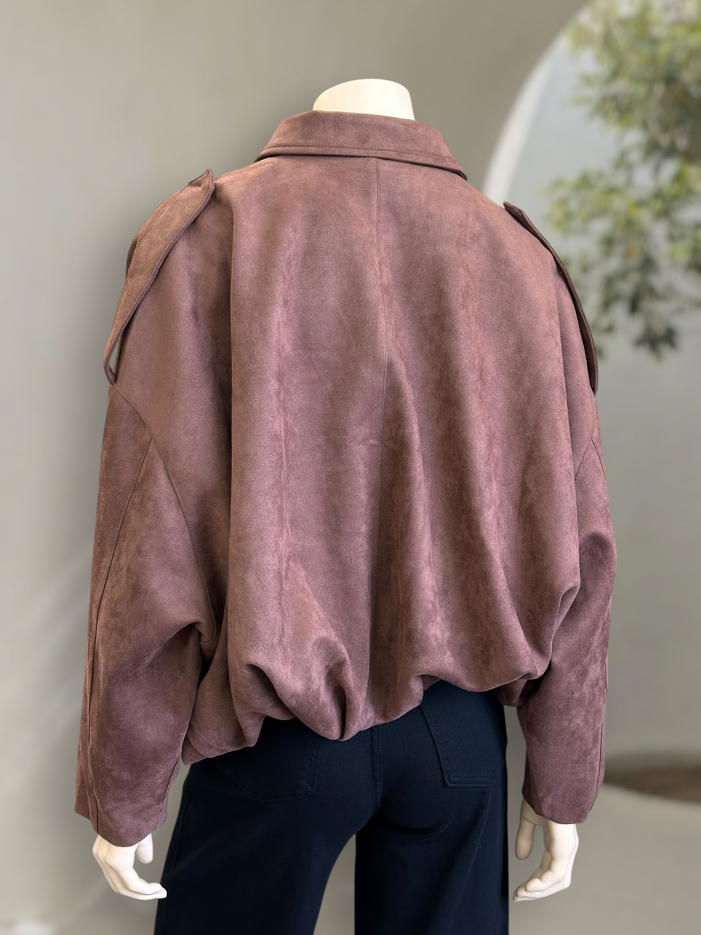 Chaqueta Suede Oversize Café