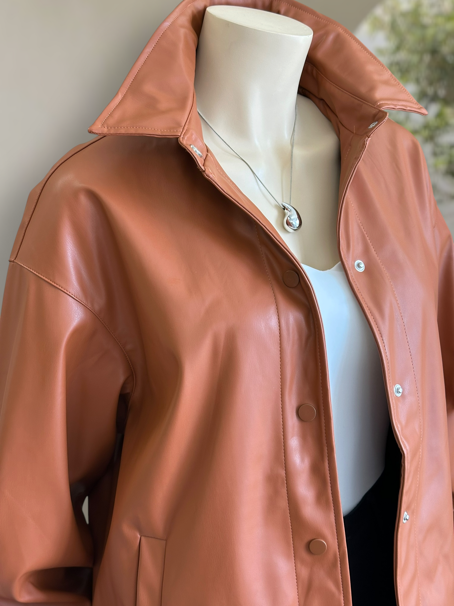 Chaqueta Venezia Leather Touch Terracota