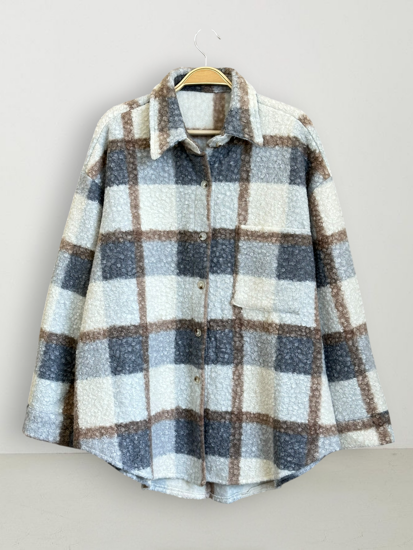 Chaqueta Sobrecamisa Torino Bouclé Gris