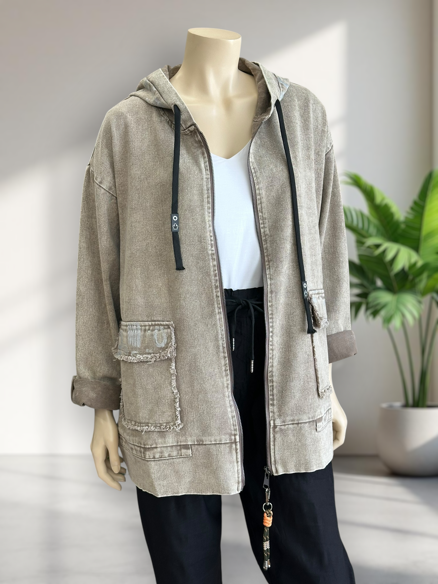Chaqueta Denim Oversize Camel