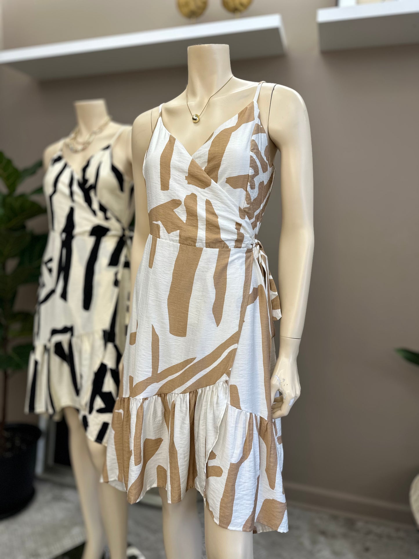 Vestido Rayón Viscosa Ajustable Camel