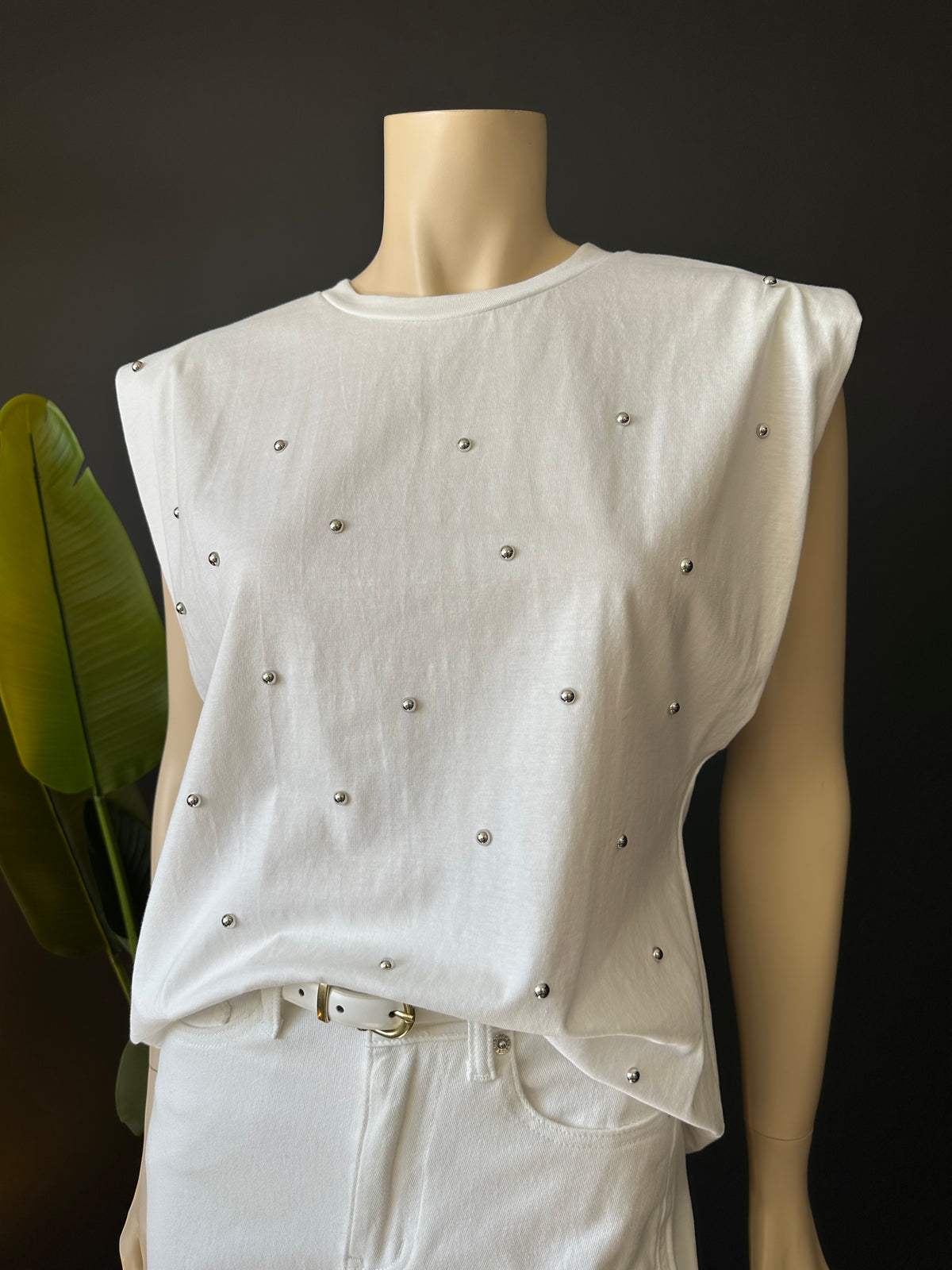 Polera con Hombreras Blanco