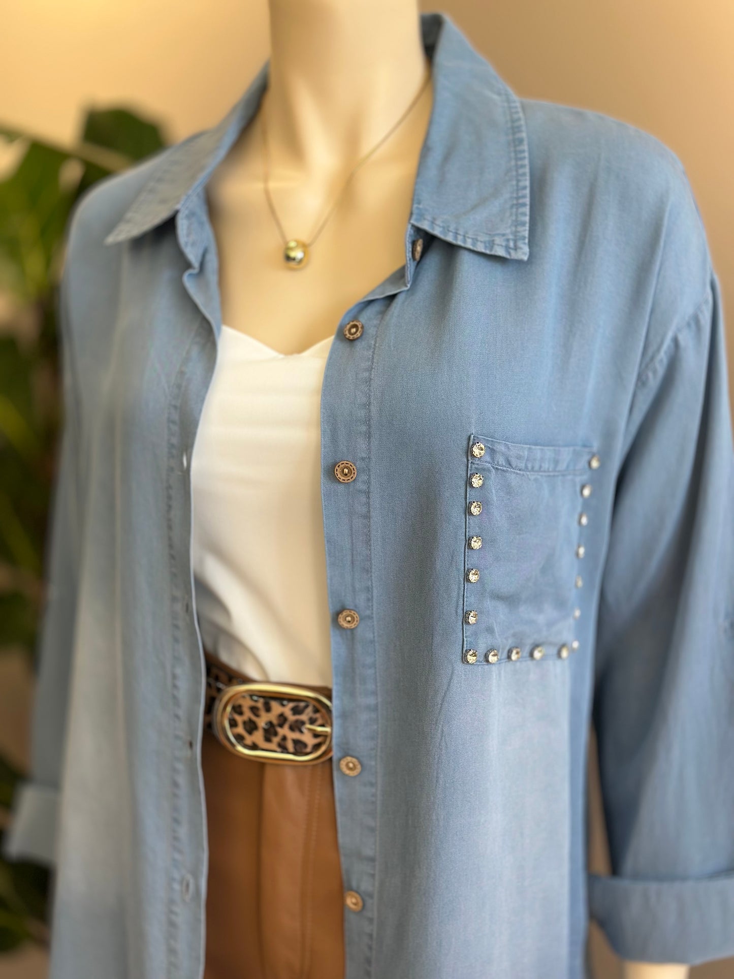 Blusón Mezclilla Celeste - Diseño Italiano