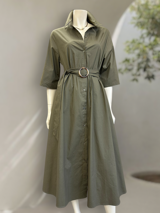 Vestido Camisero Olivia Verde