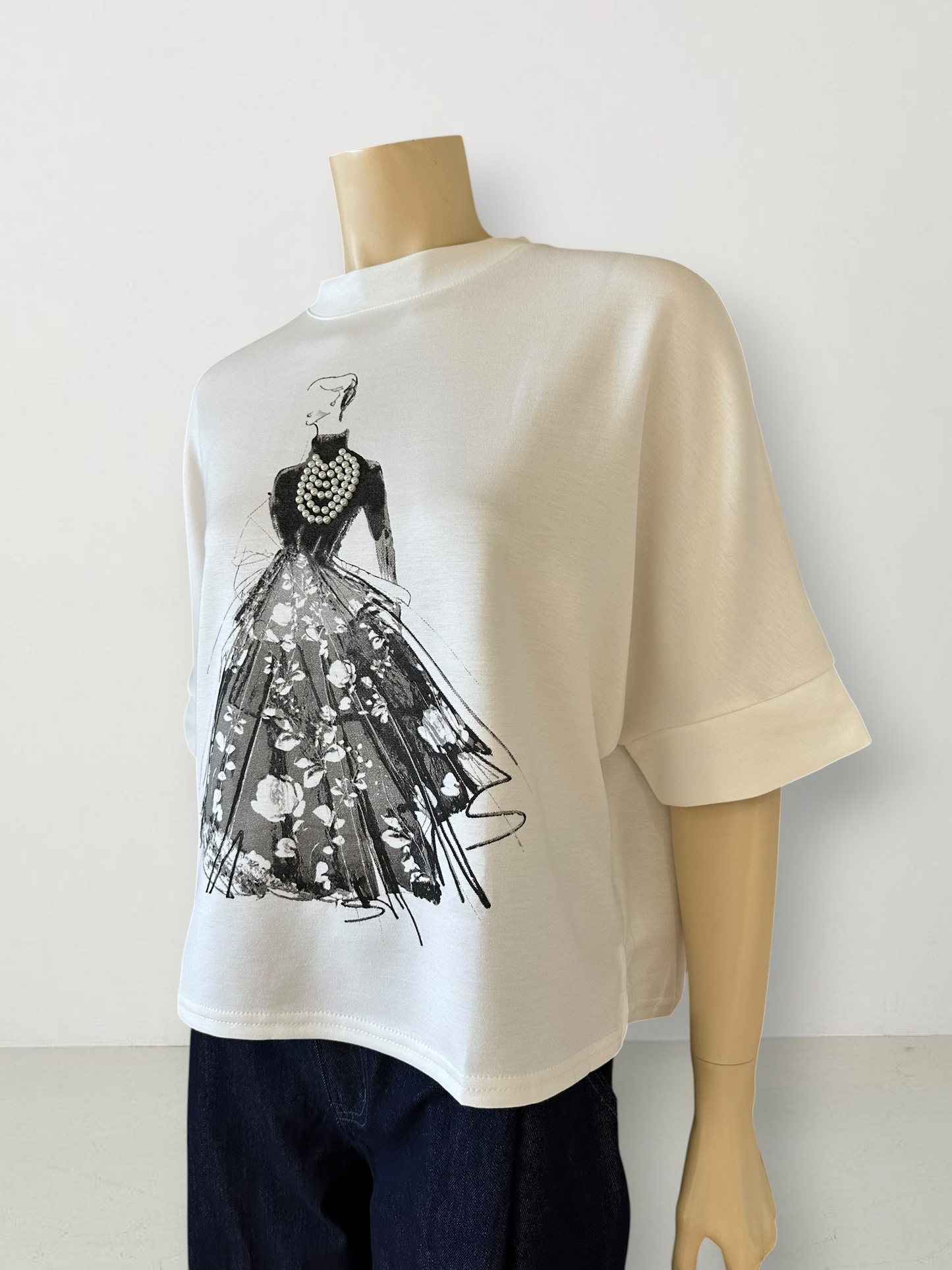 Polera Perlas Blanco
