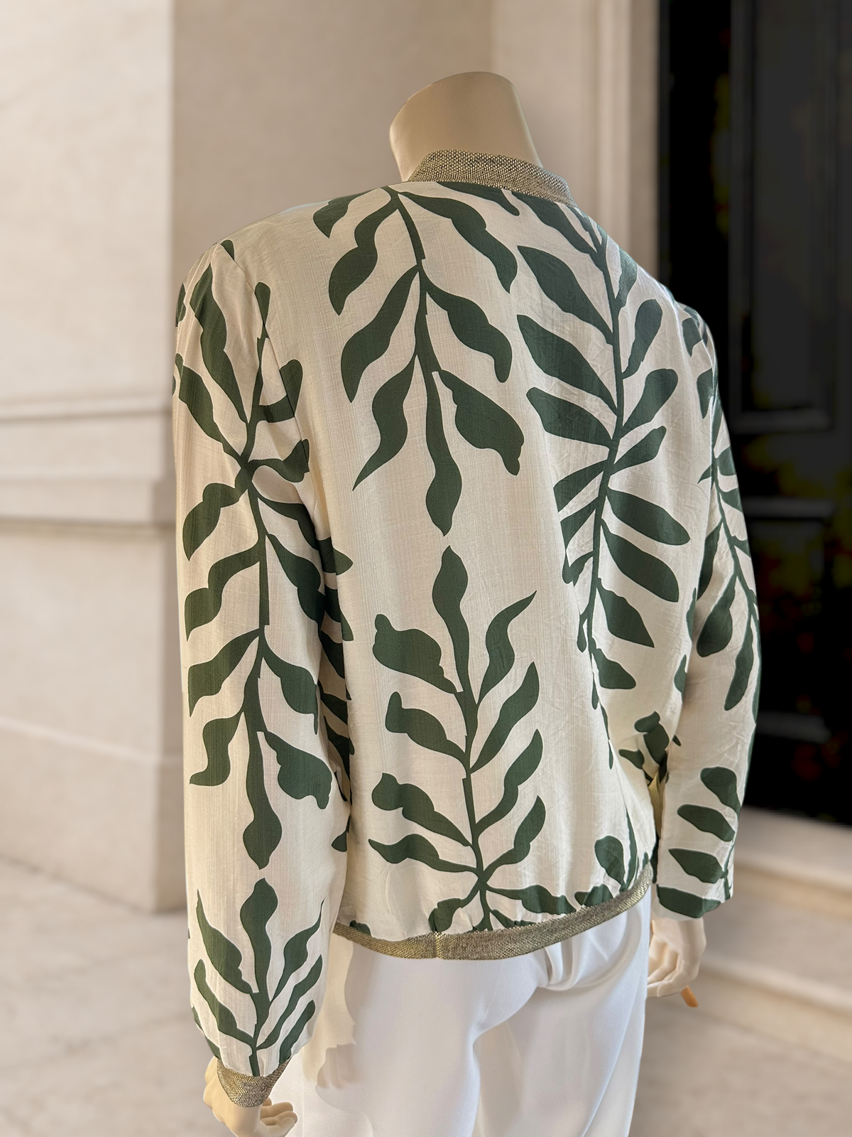 Bomber Estampado Botánico Verde