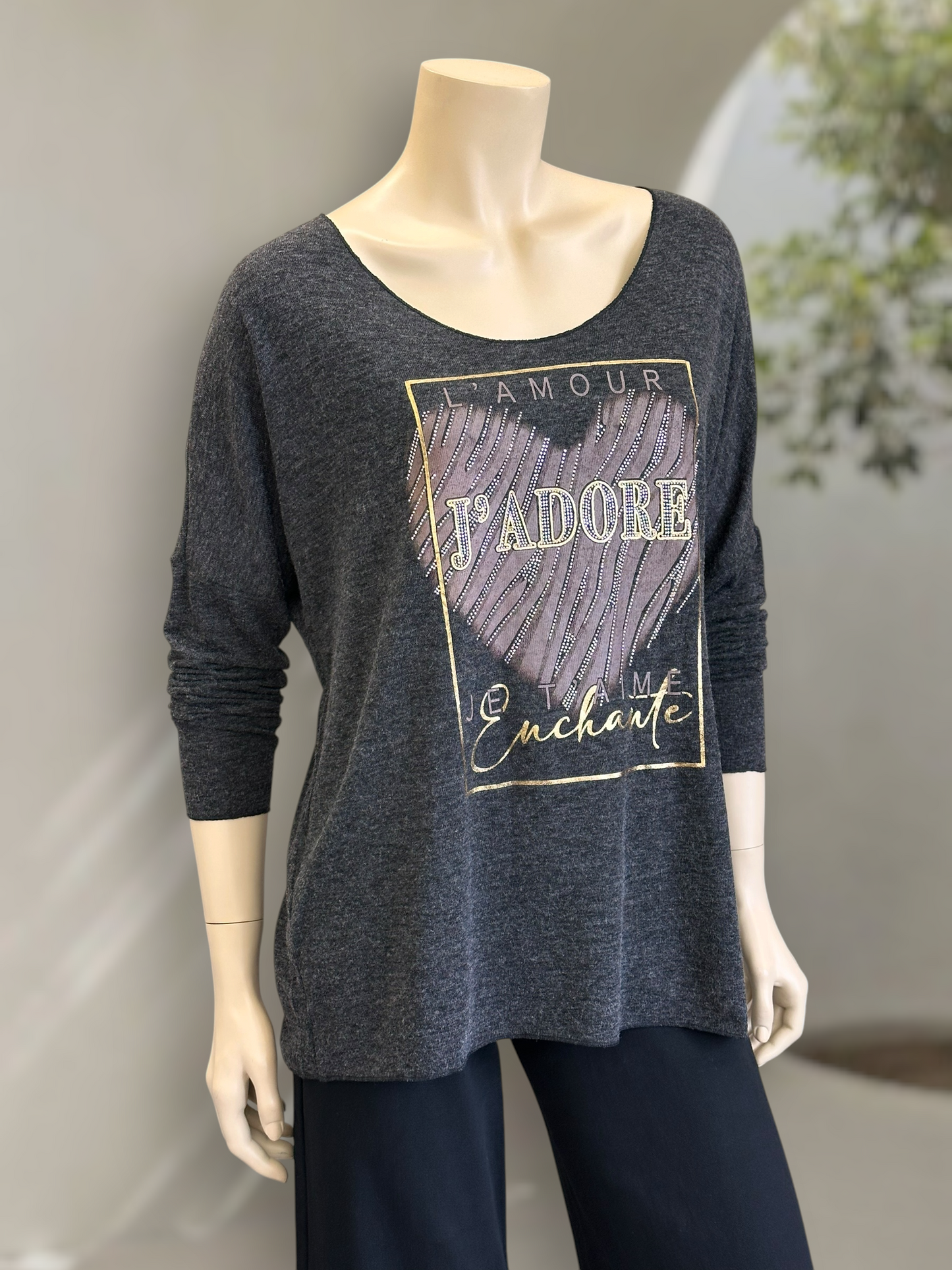 Polera Hilo Spandex J’Adore Grafito
