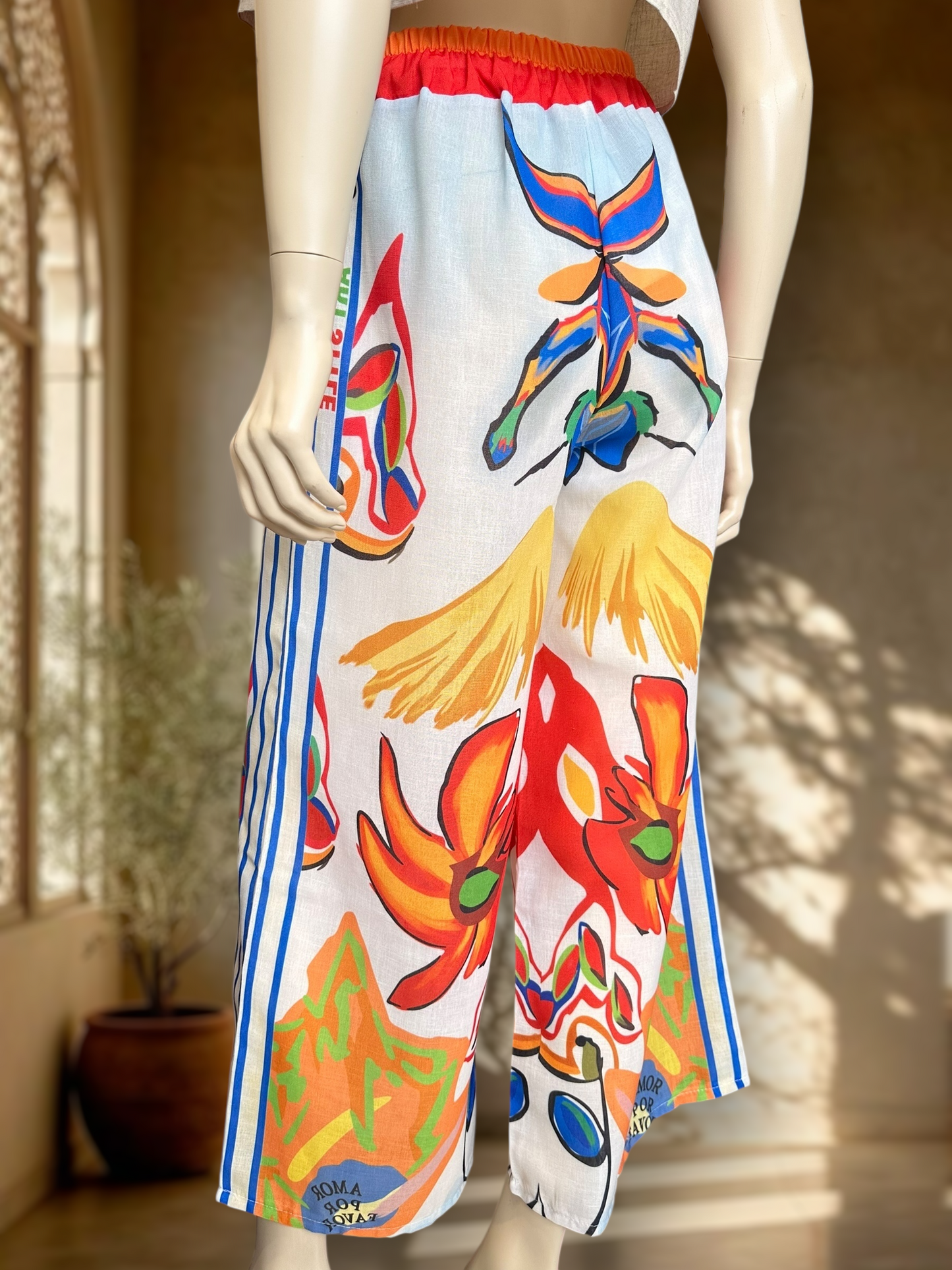 Pantalón Italiano Estampado Azul