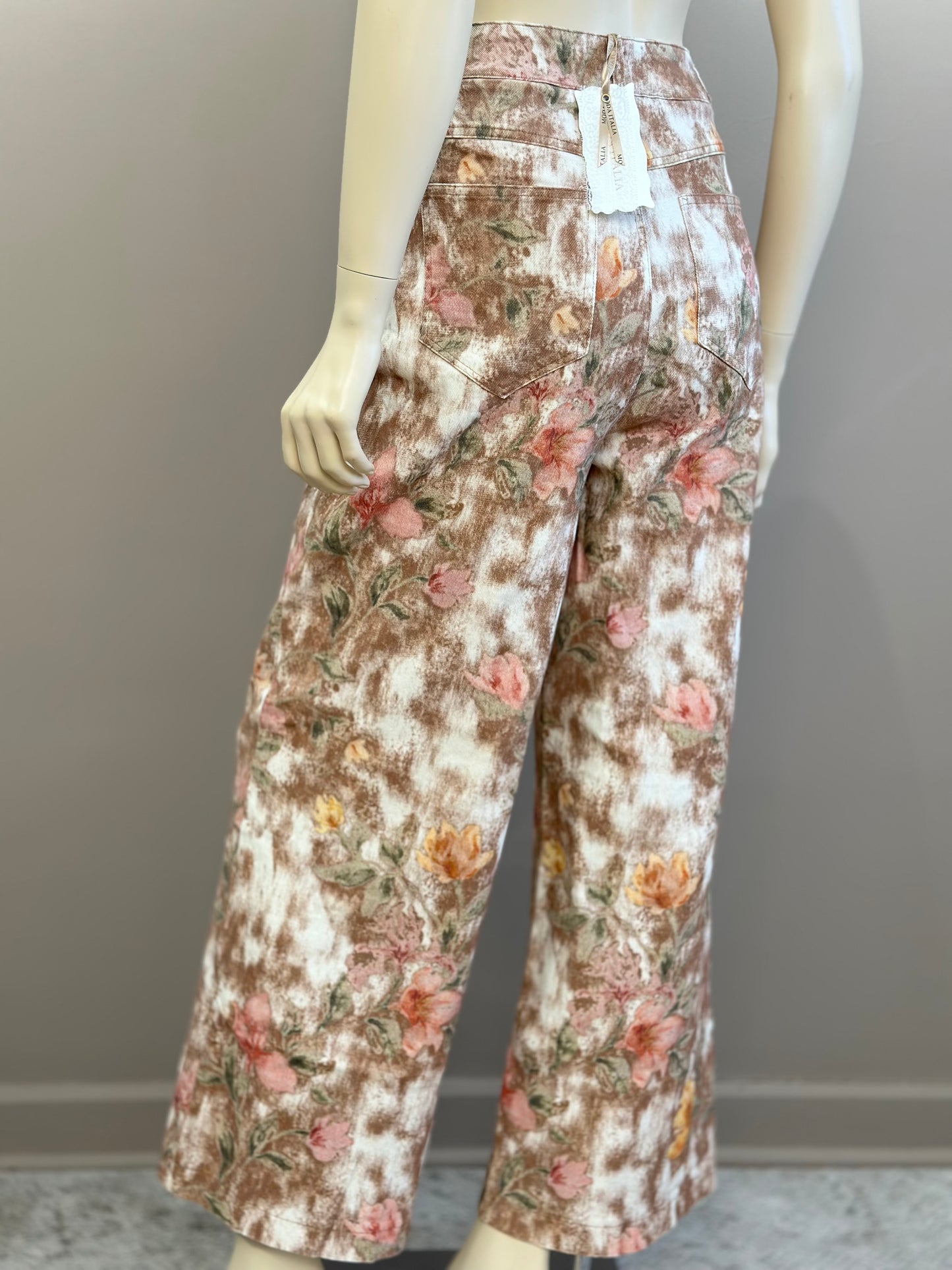 Jeans Moda Italia Floral - Mezclilla Elasticada