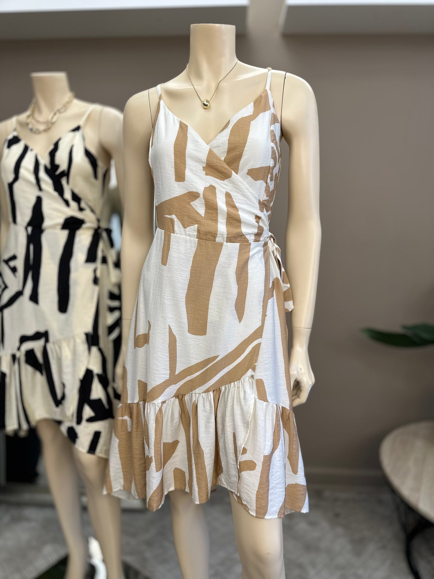 Vestido Rayón Viscosa Ajustable Camel