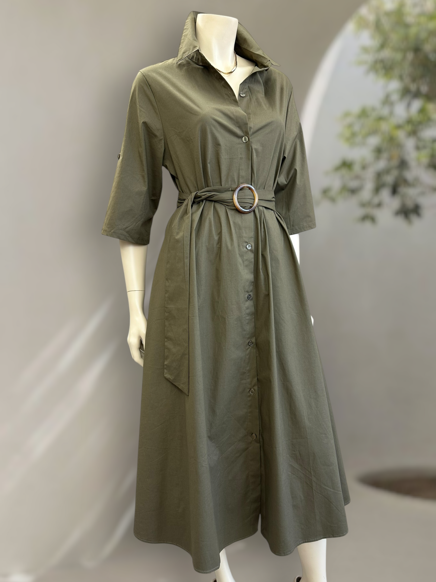 Vestido Camisero Olivia Verde