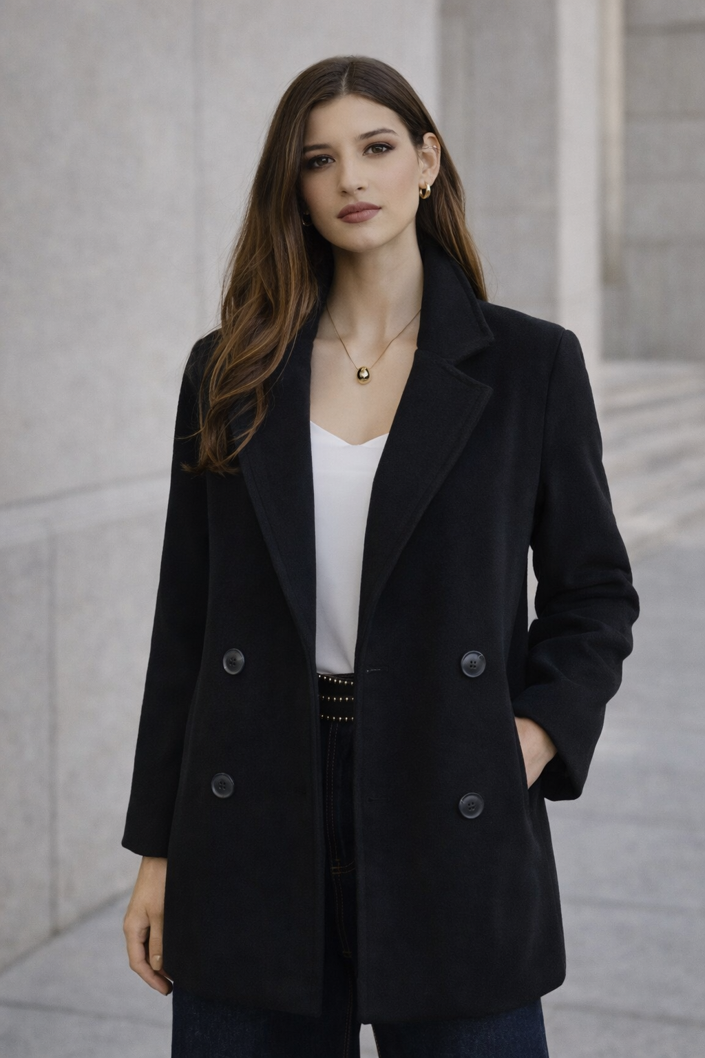 Abrigo Interior Acolchado Negro