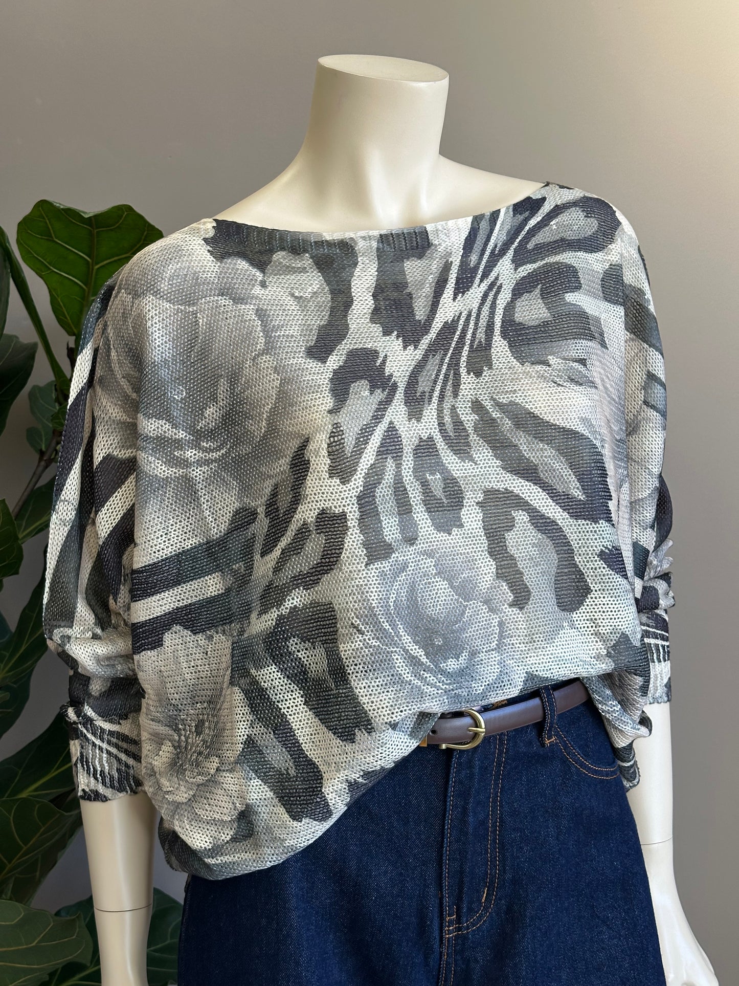 Sweater Italiano Estampado Gris