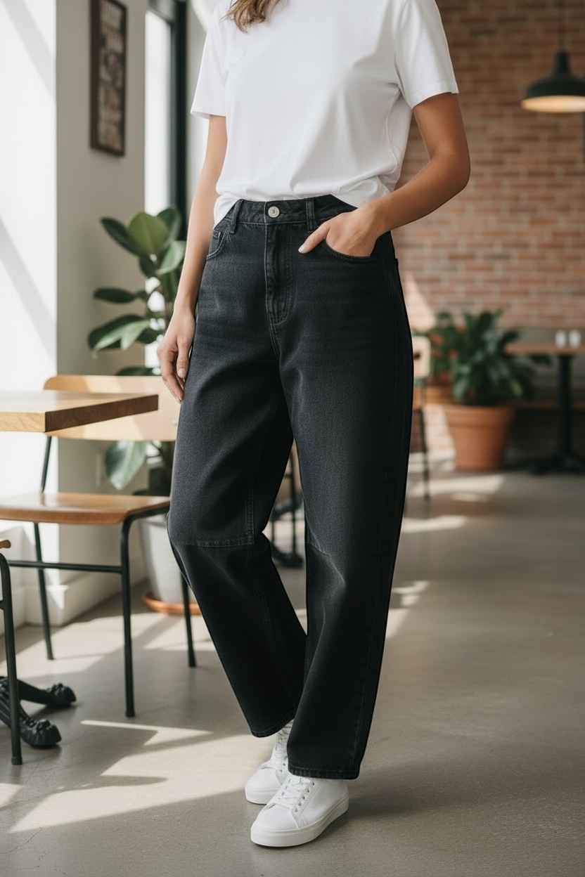 Jeans Baggy Fit Negro - Diseño Italiano