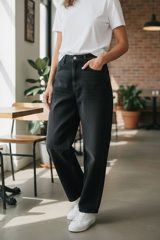 Jeans Baggy Fit Negro - Diseño Italiano