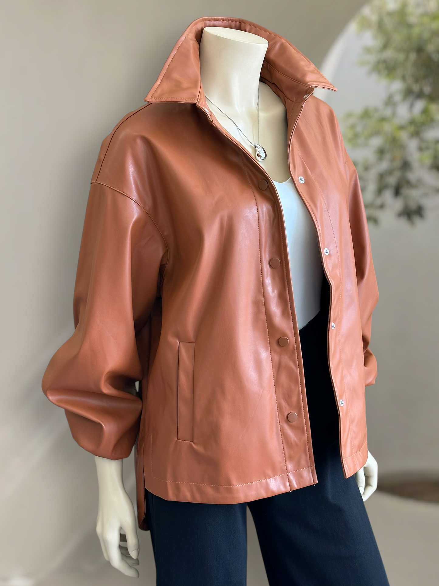 Chaqueta Venezia Leather Touch Terracota