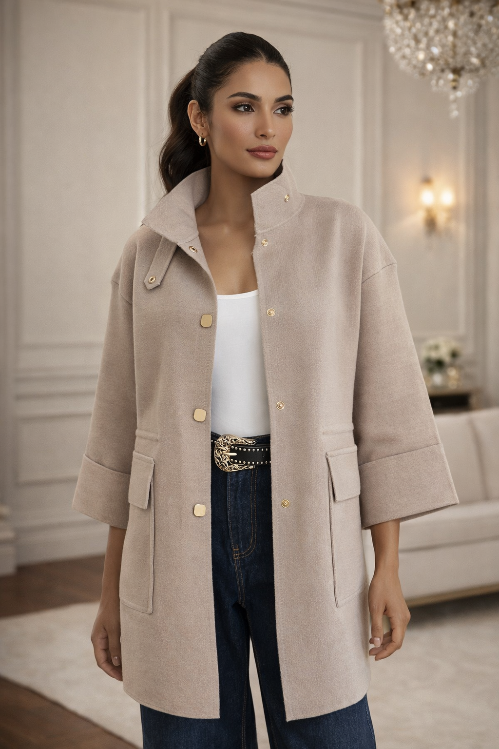 Abrigo Paño Beige