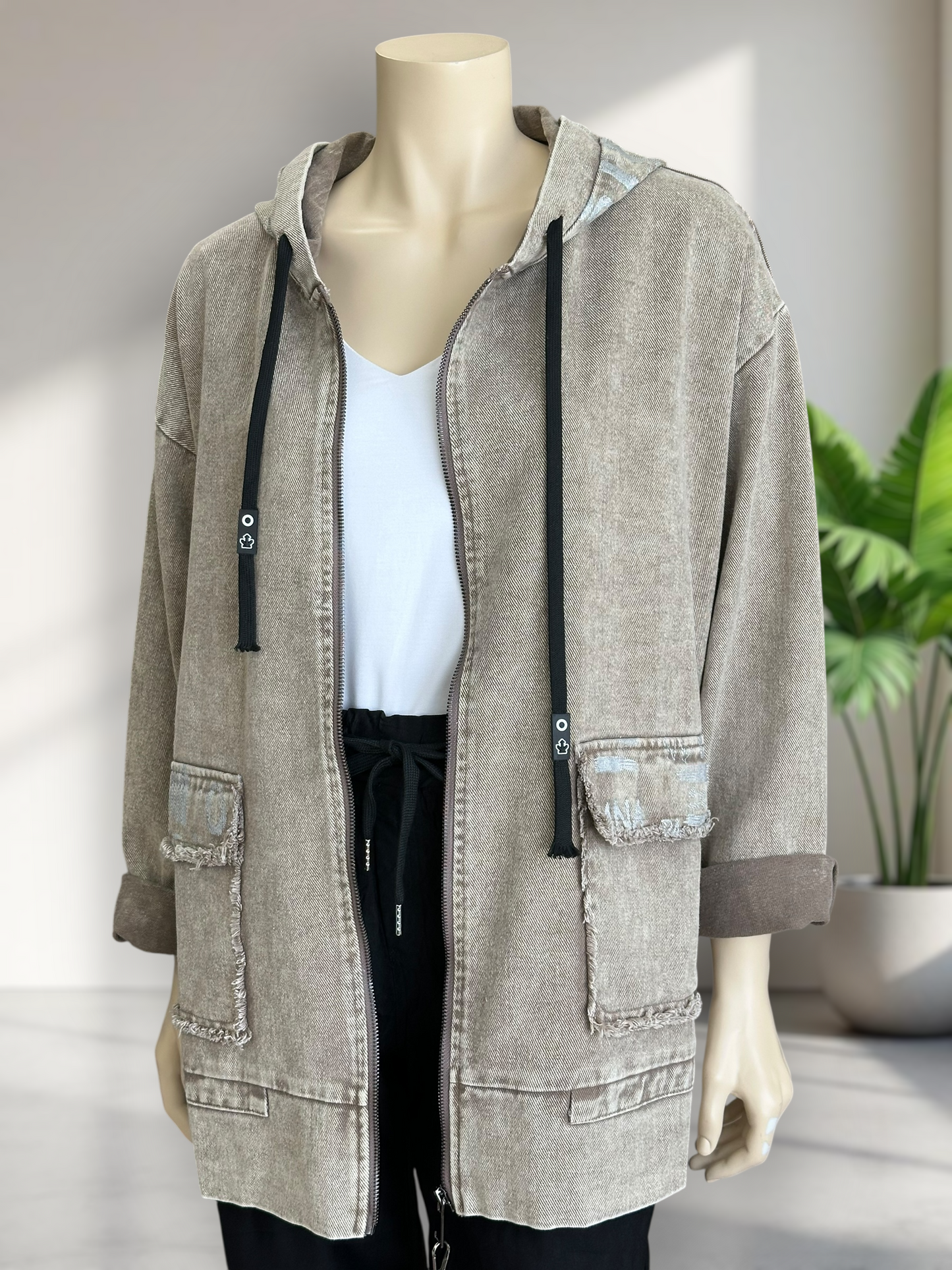 Chaqueta Denim Oversize Camel
