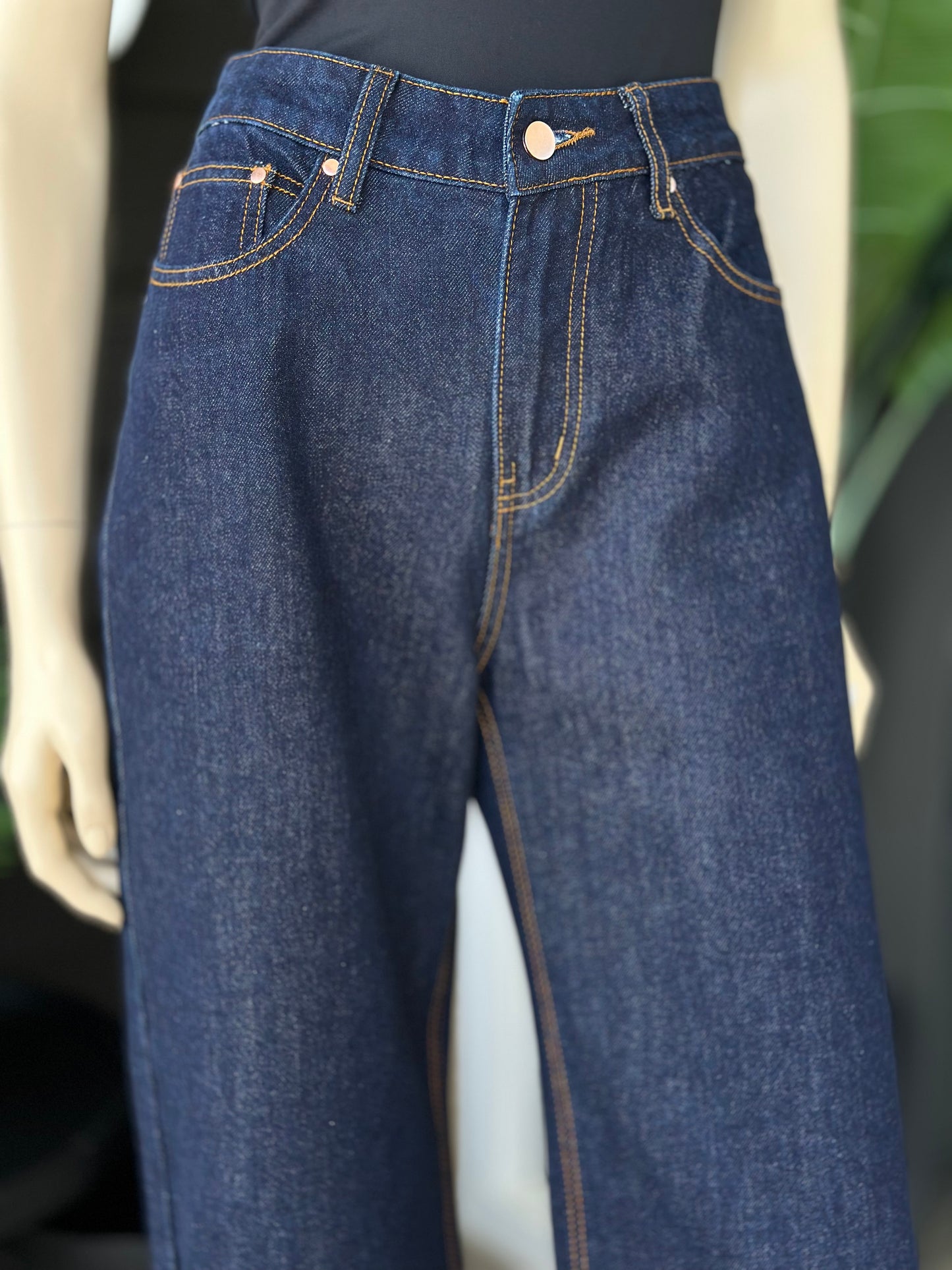 Jeans Wide Leg Dark Denim