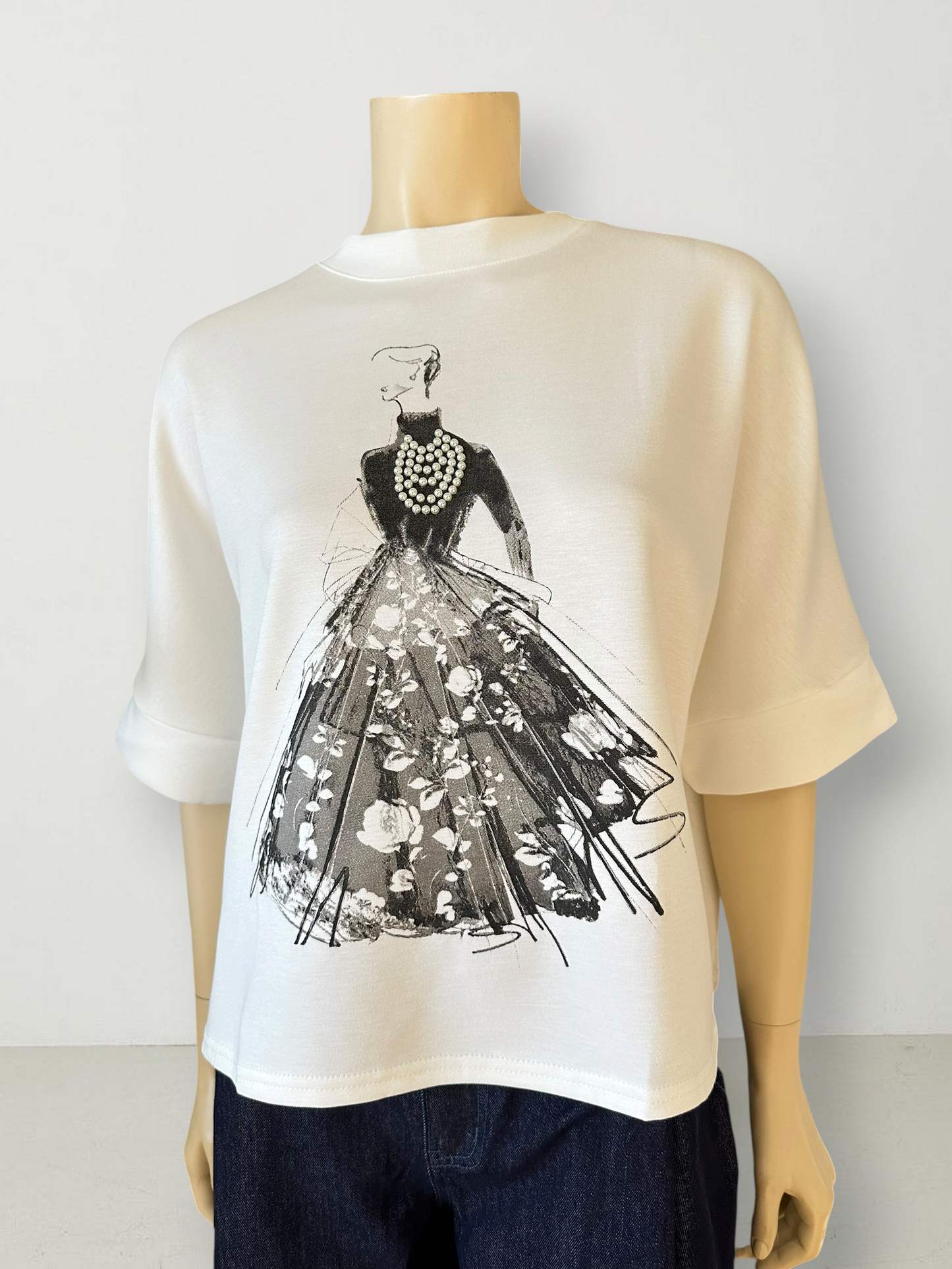 Polera Perlas Blanco