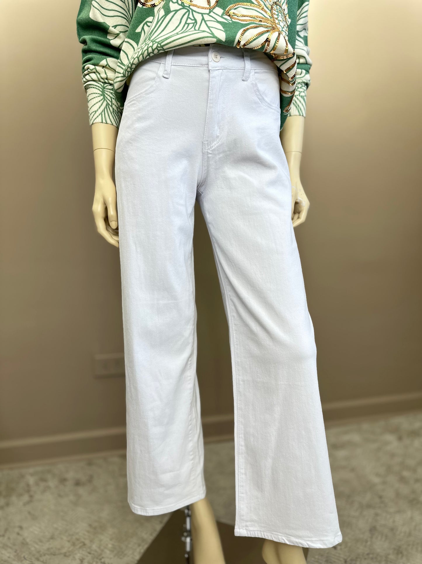 Jeans Mezclilla Elasticada Blanco - Diseño Italiano