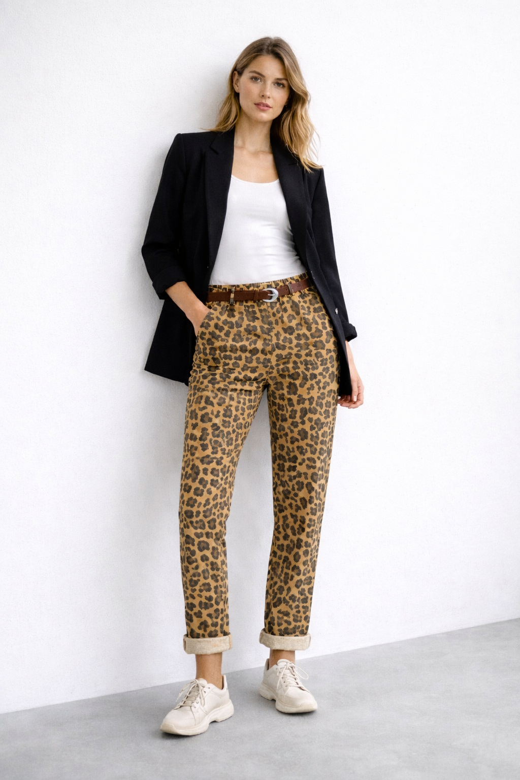 Jogger Animal Print Camel