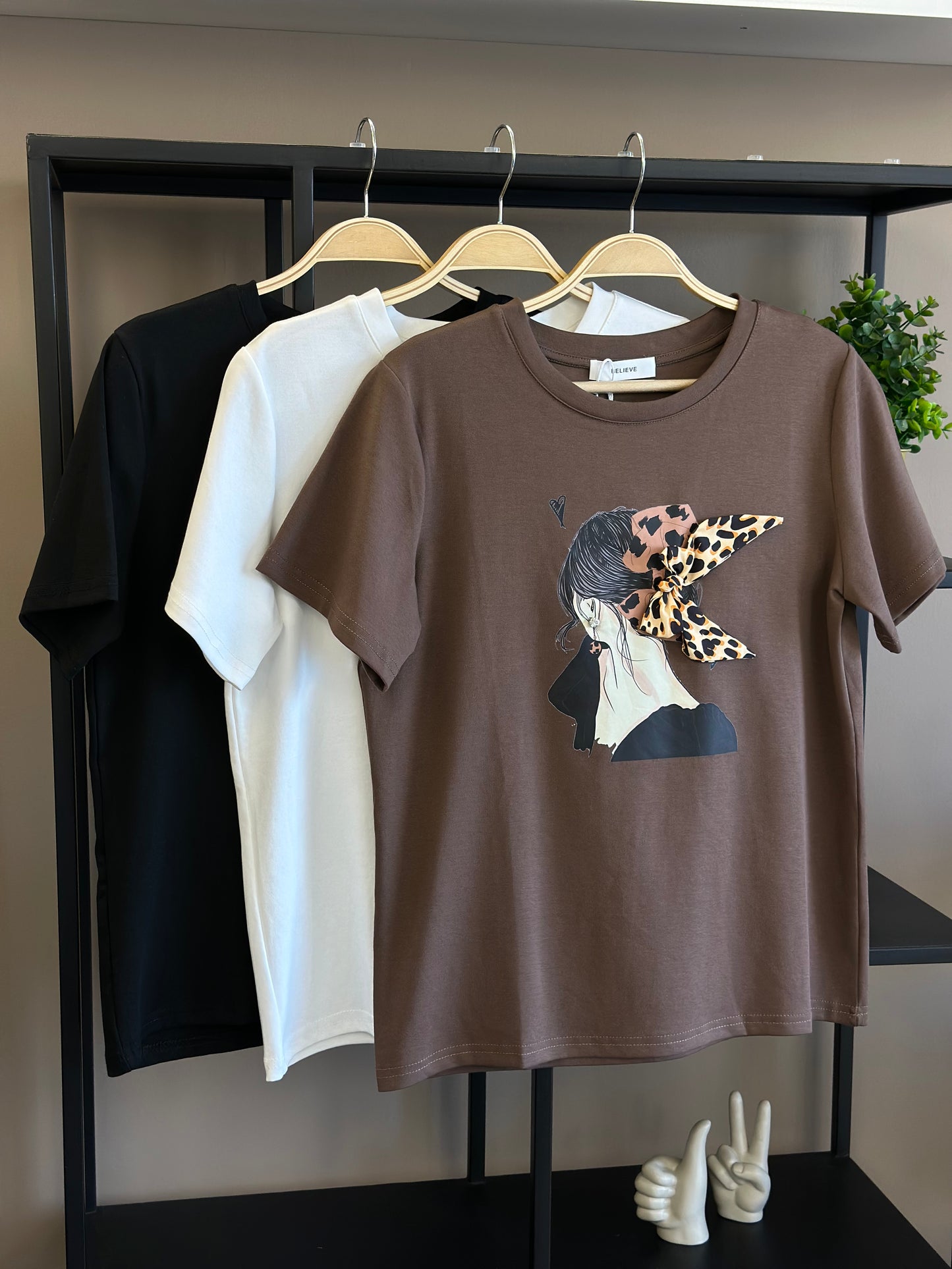 Polera Leopard Bow Café