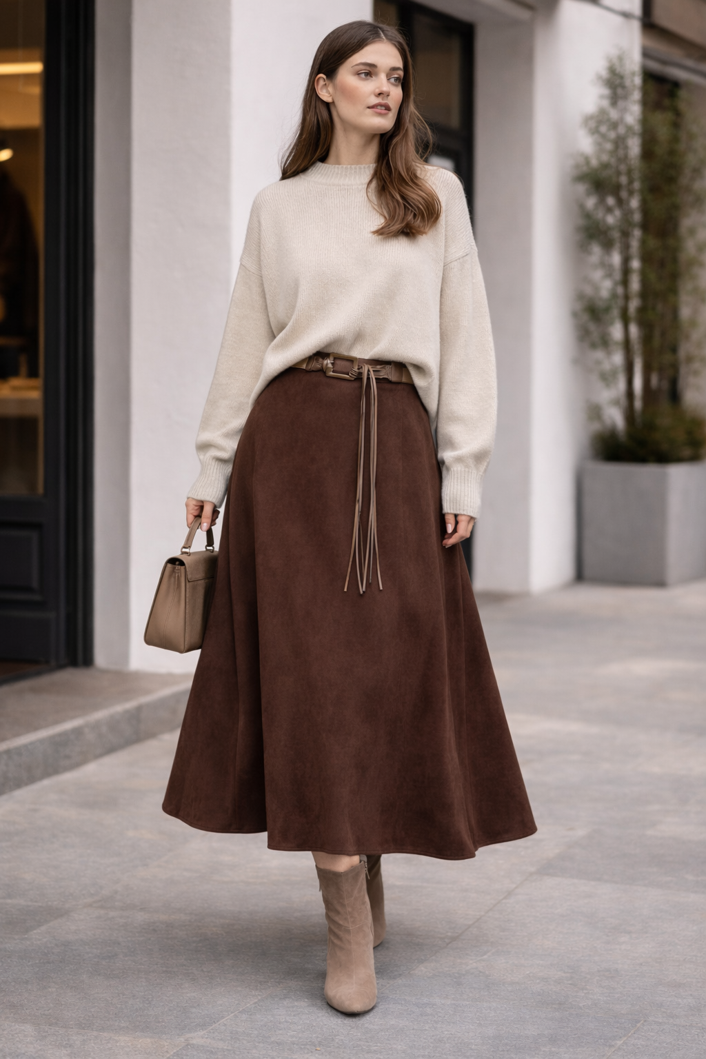 Falda Toscana Suede Café