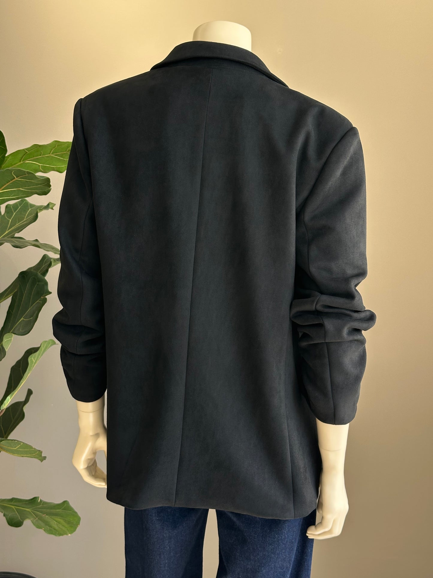 Blazer Símil Gamuza Negro