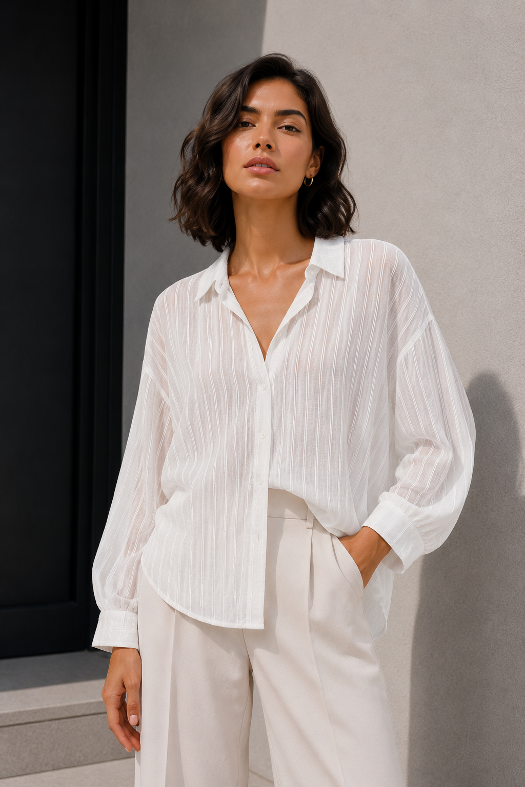 Blusa Rayas Blanca