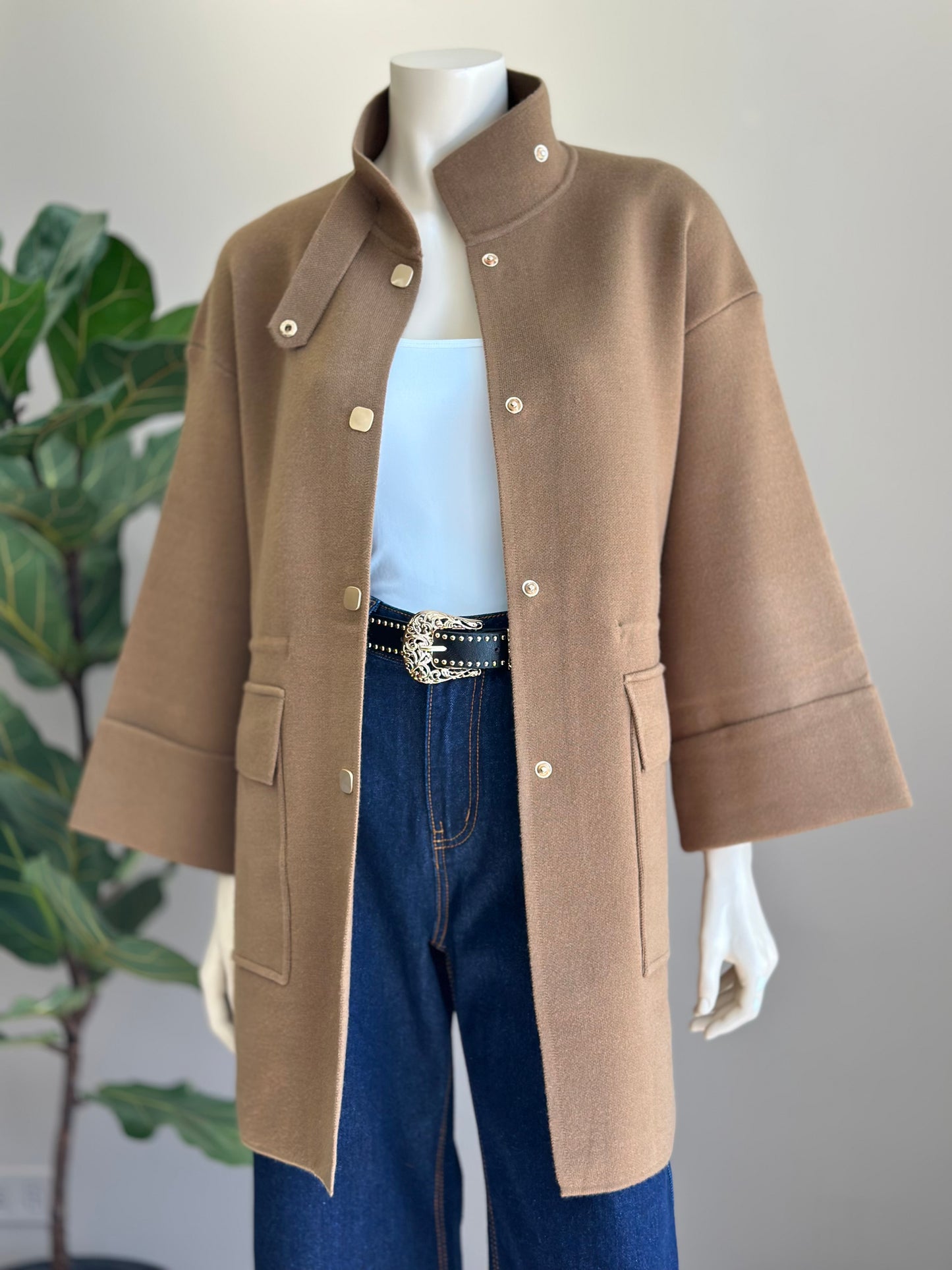 Abrigo Paño Camel Tostado