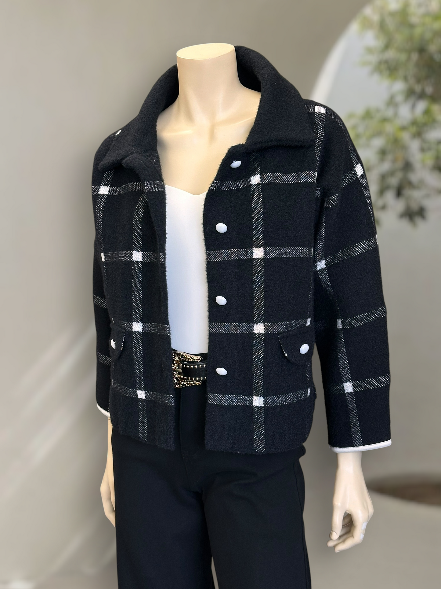 Chaqueta Escocesa Soft Negro