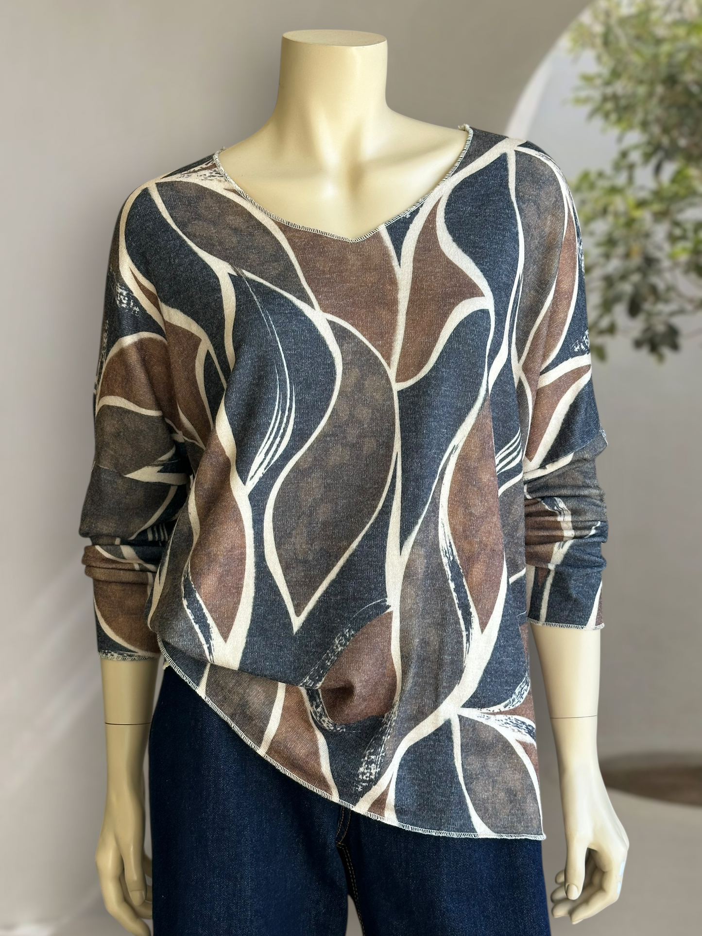 Sweater Verona Light Print Tostado