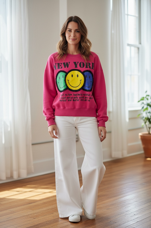 Poleron Oversize Smile Magenta