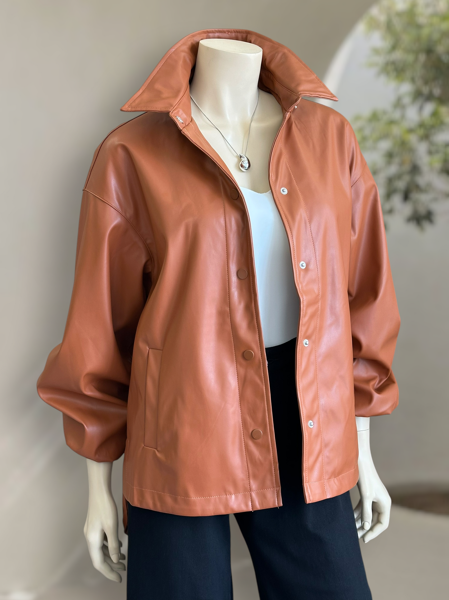 Chaqueta Venezia Leather Touch Terracota