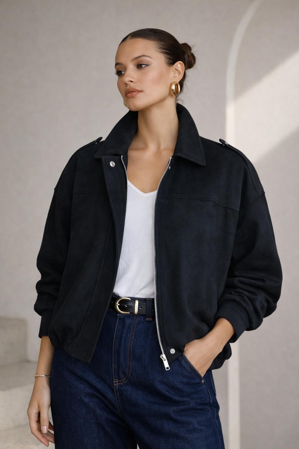 Chaqueta Roma Suede Bomber