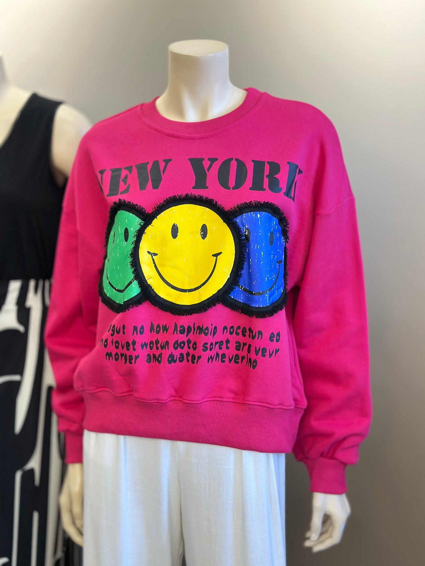 Poleron Oversize Smile Magenta