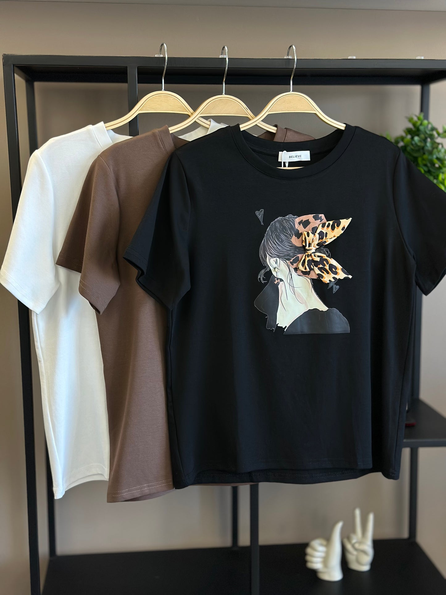 Polera Leopard Bow Negro