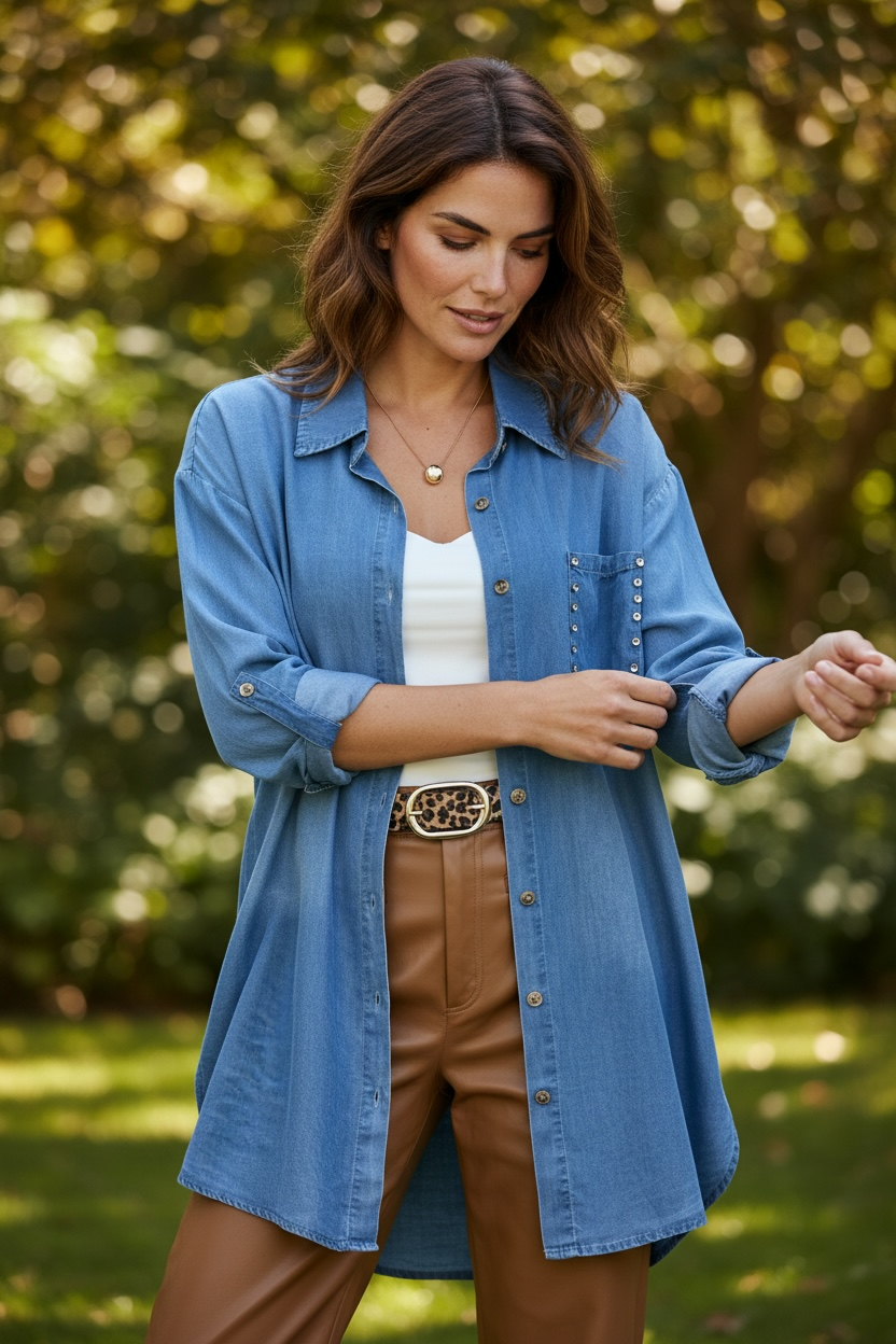 Blusón Mezclilla Azul - Diseño Italiano