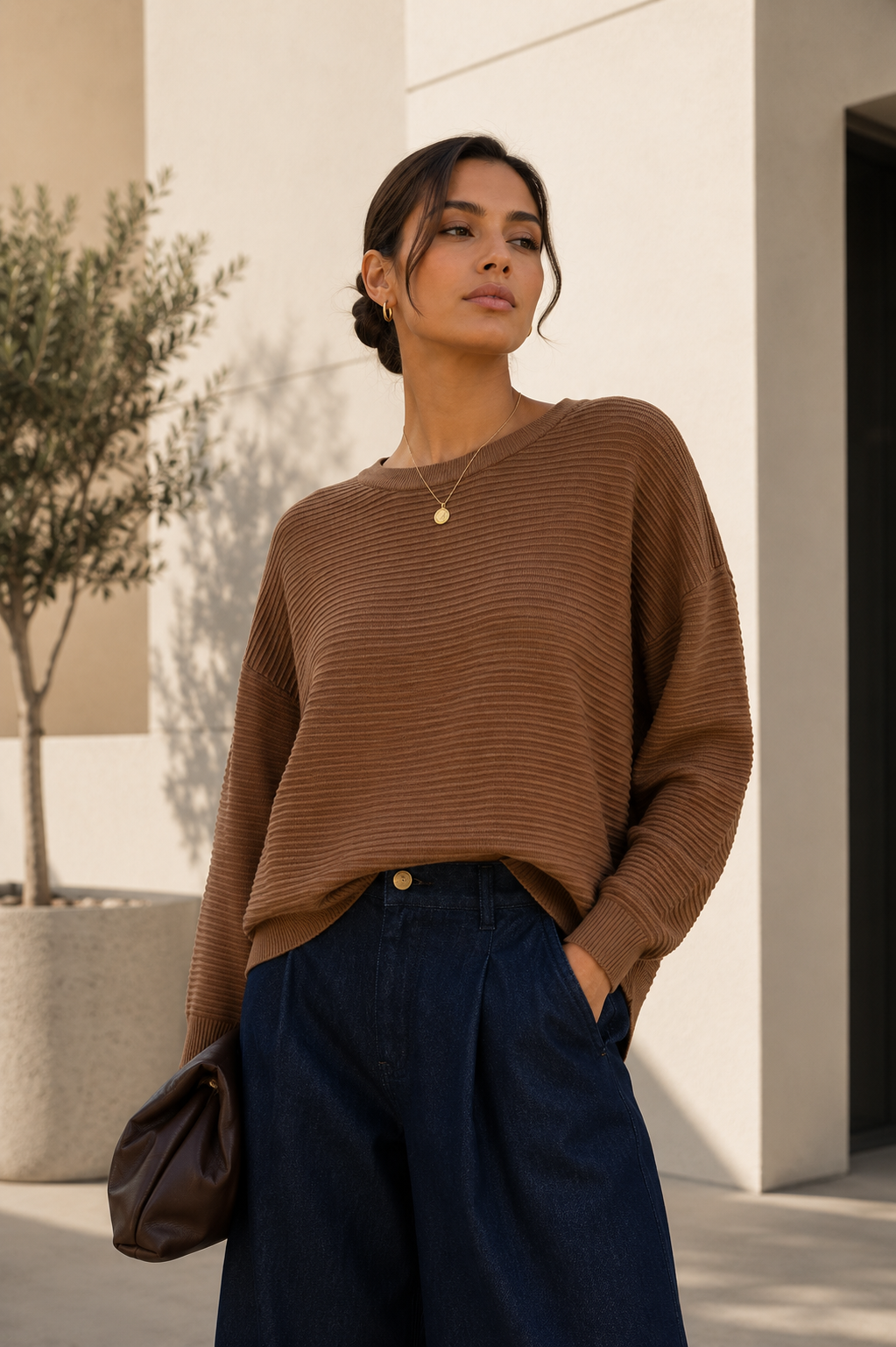 Sweater Canalé Camel