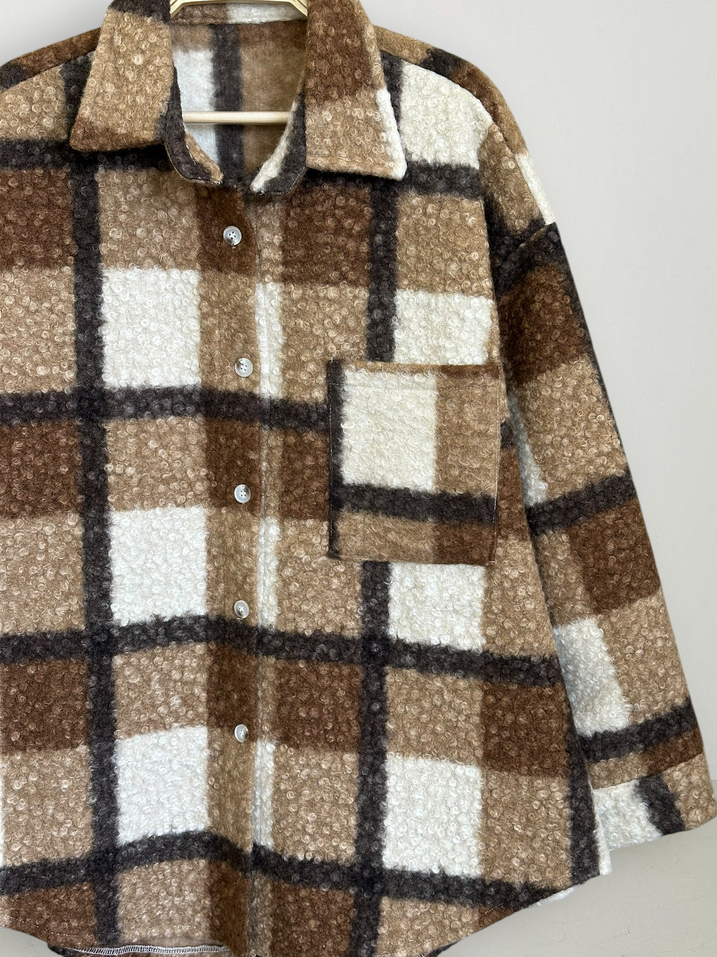 Chaqueta Sobrecamisa Torino Bouclé Café