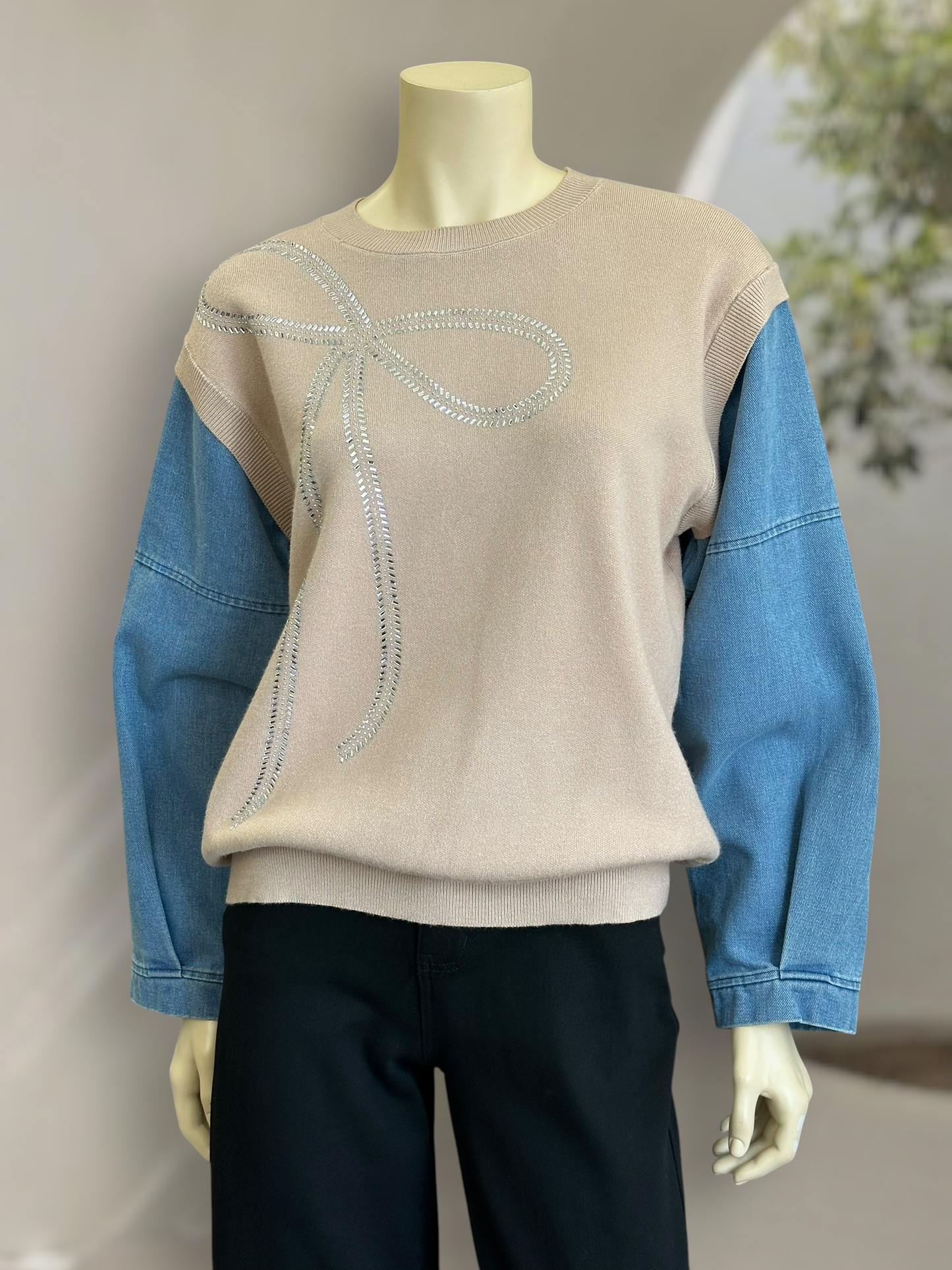 Sweater Bow Beige