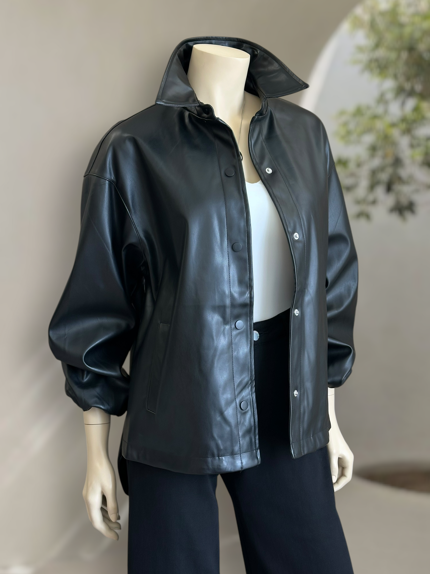 Chaqueta Venezia Leather Touch Negro